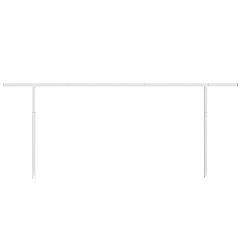 vidaXL markīzes stabu komplekts, balts, 600x245 cm, dzelzs