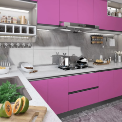 vidaXL mēbeļu līmplēve, spīdīgi violeta, 500x90 cm, PVC