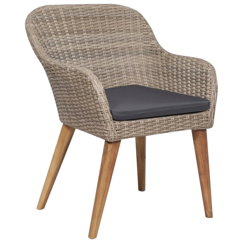 vidaXL 7-daļīgs dārza mēbeļu komplekts, PE rotangpalma, brūns