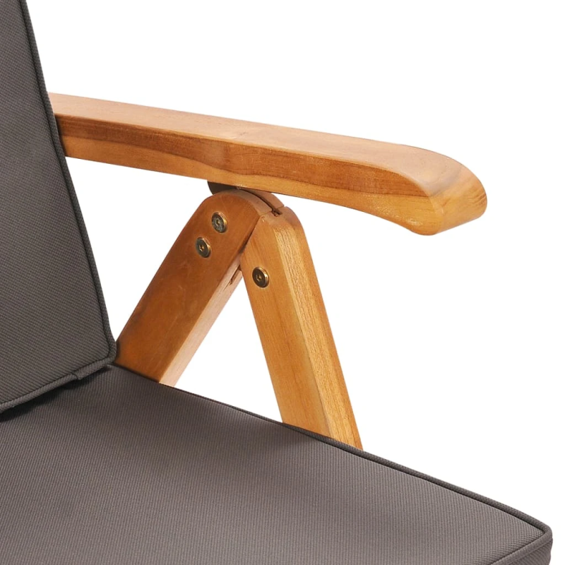 vidaXL 9-daļīgs dārza mēbeļu komplekts ar pelēkiem matračiem, tīkkoks