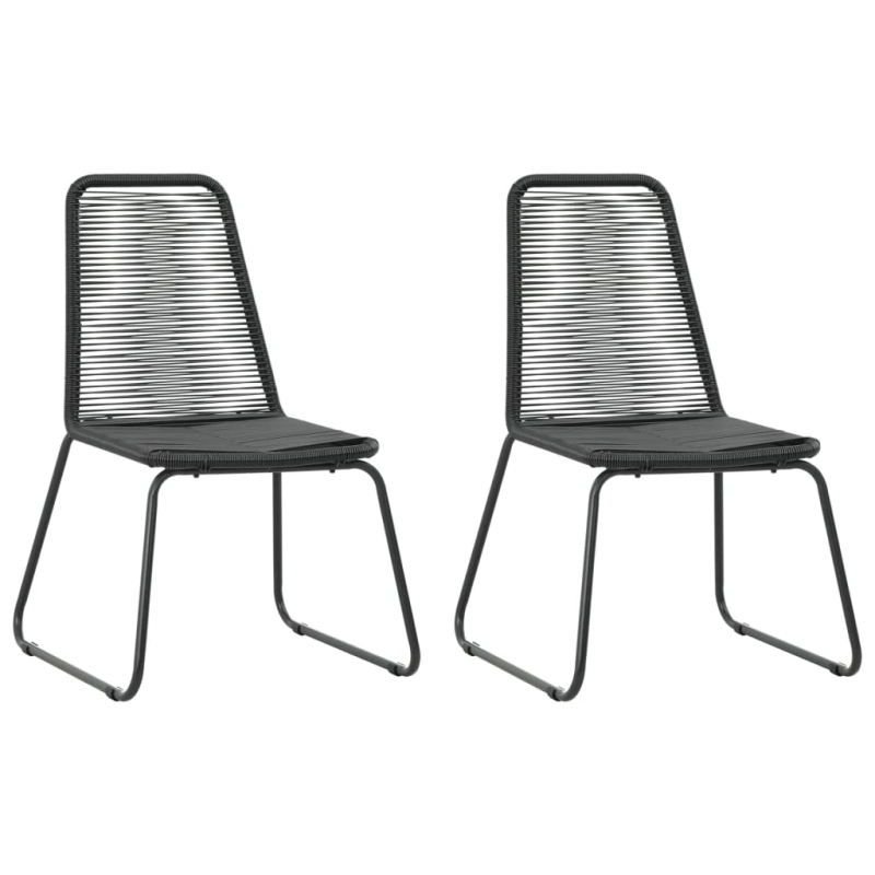 vidaXL 3-daļīgs dārza mēbeļu komplekts, PVC rotangpalma, melns