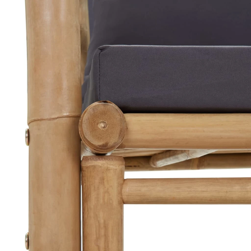 vidaXL dārza sols ar spilveniem, 115 cm, bambuss