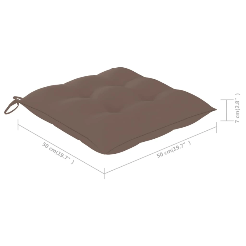 vidaXL dārza krēsli ar matračiem, 3 gab., akācijas masīvkoks