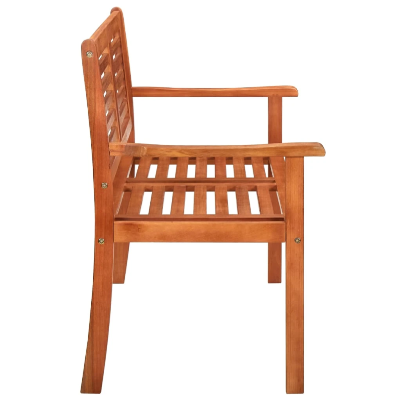 vidaXL divvietīgs dārza sols ar matraci, 120 cm, eikalipta masīvkoks