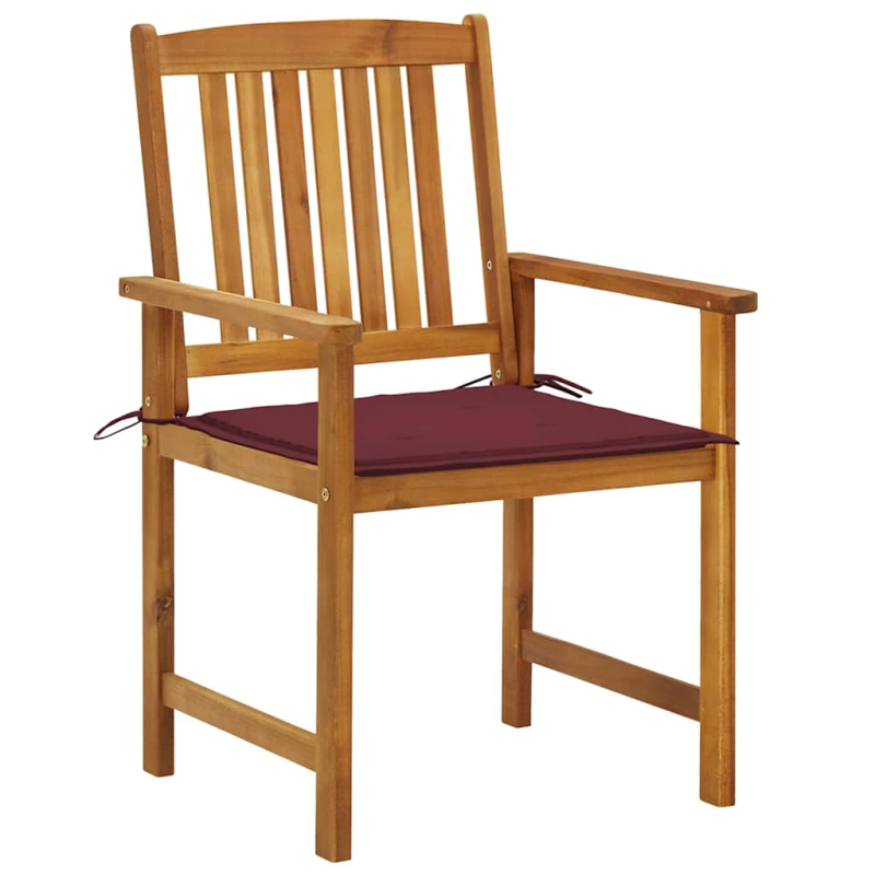 vidaXL dārza krēsli ar matračiem, 2 gab., akācijas masīvkoks