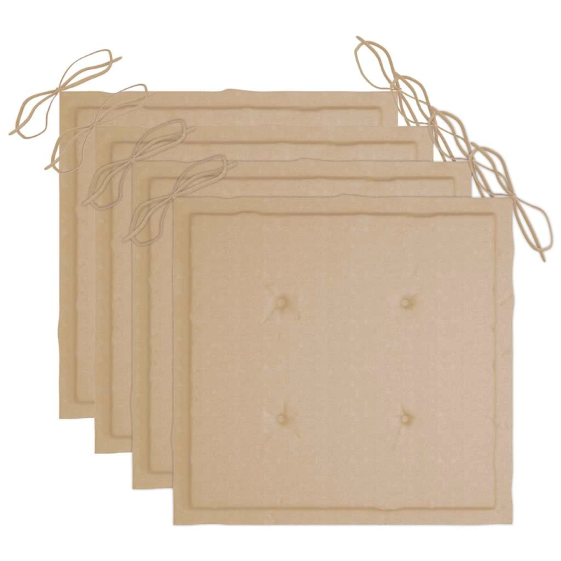 vidaXL dārza krēsli ar matračiem, 4 gab., akācijas masīvkoks, pelēki