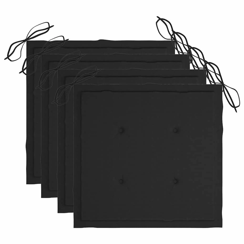 vidaXL dārza krēsli ar matračiem, 4 gab., akācijas masīvkoks, pelēki