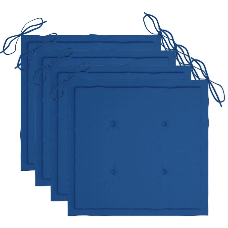 vidaXL dārza krēsli ar matračiem, 4 gab., akācijas masīvkoks, pelēki