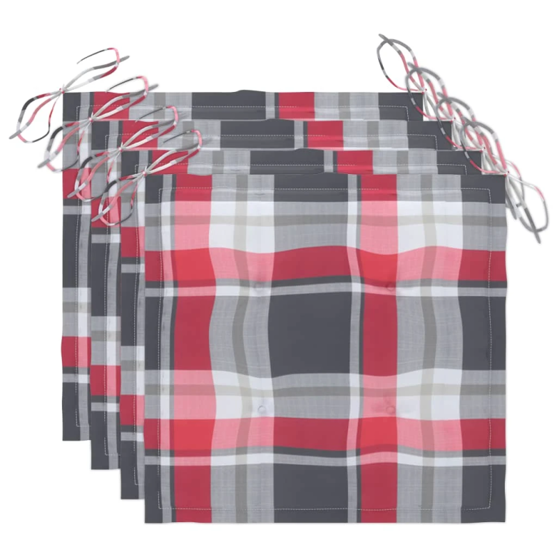 vidaXL dārza krēsli ar matračiem, 4 gab., akācijas masīvkoks, pelēki