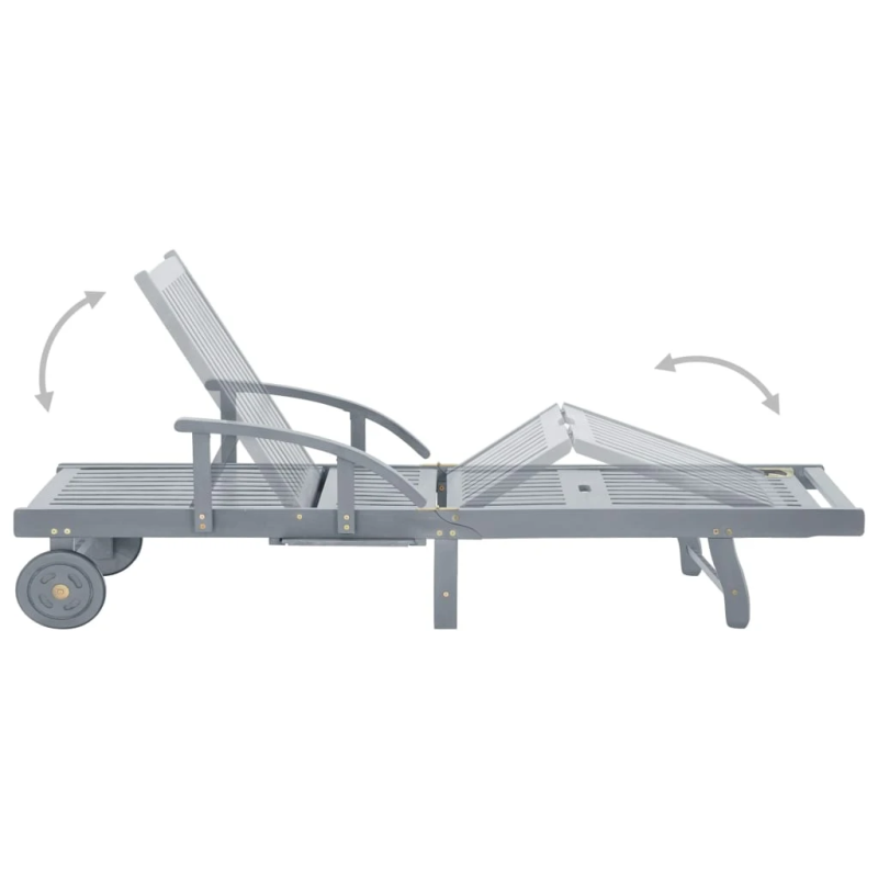 vidaXL dārza sauļošanās zvilnis ar matraci, akācijas masīvkoks