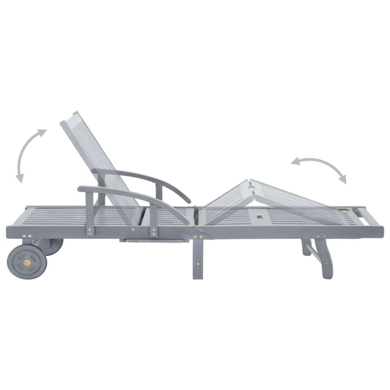 vidaXL dārza sauļošanās zvilnis ar matraci, akācijas masīvkoks