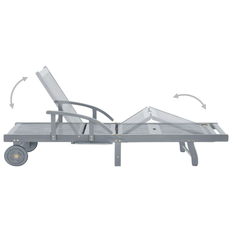 vidaXL dārza sauļošanās zvilnis ar matraci, akācijas masīvkoks