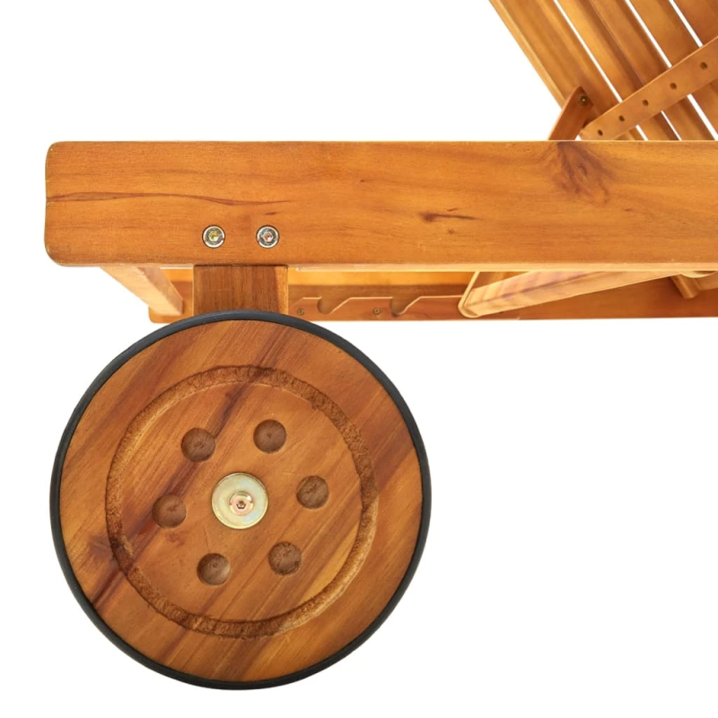 vidaXL dārza sauļošanās zvilnis ar matraci, akācijas masīvkoks