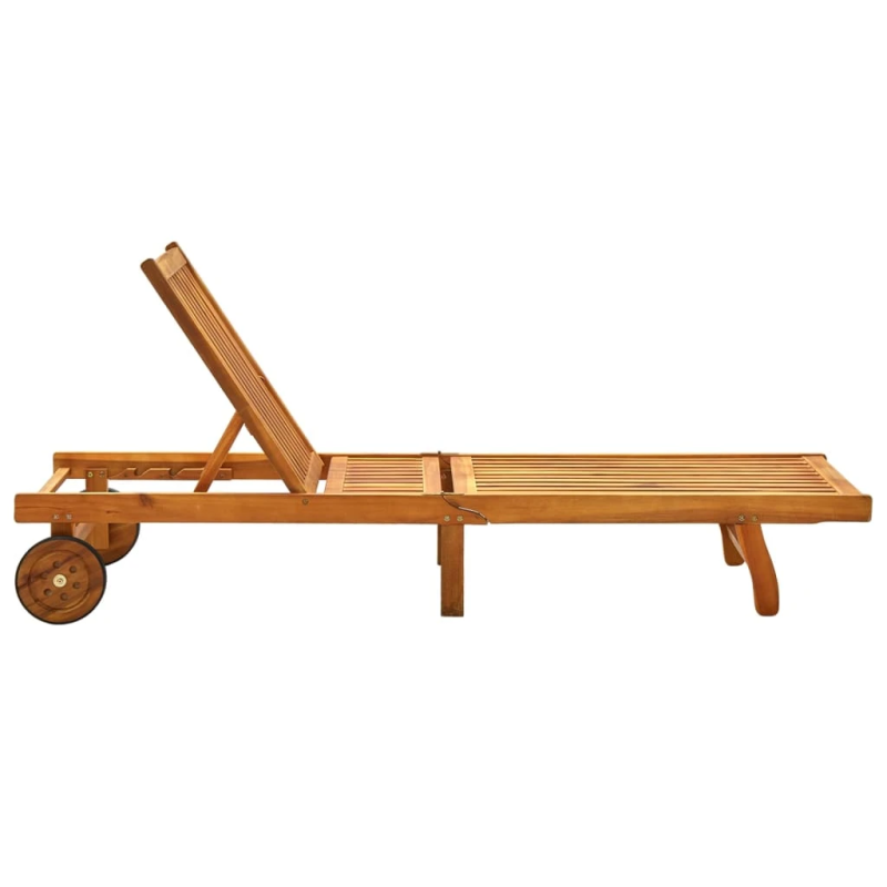 vidaXL dārza sauļošanās zvilnis ar matraci, akācijas masīvkoks