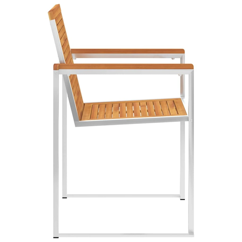 vidaXL dārza krēsli ar matračiem, 2 gab., akācijas masīvkoks, tērauds