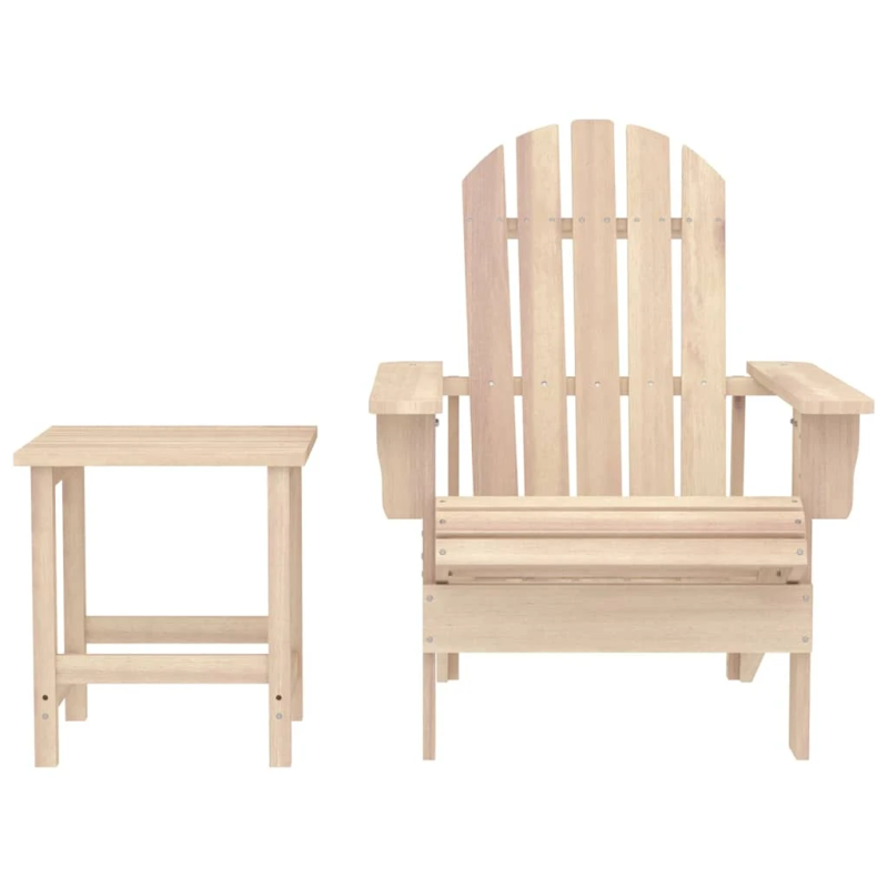 vidaXL dārza krēsls ar galdiņu, egles masīvkoks