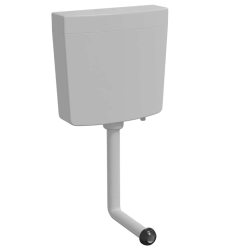 vidaXL tualetes poda tvertne ar apakšējo ūdens padevi, 3-6 l, pelēka