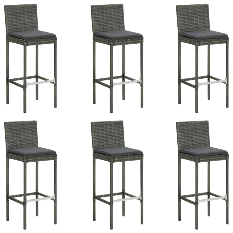 vidaXL 7-daļīgs dārza mēbeļu komplekts ar matračiem, PE rotangpalma