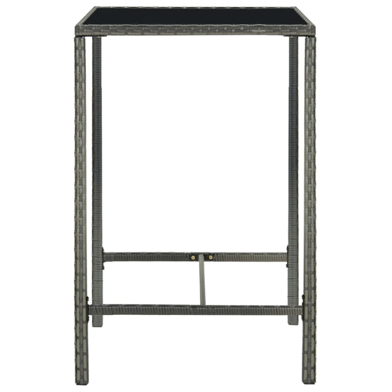 vidaXL 5-daļīgs dārza bāra mēbeļu komplekts, pelēka PE rotangpalma