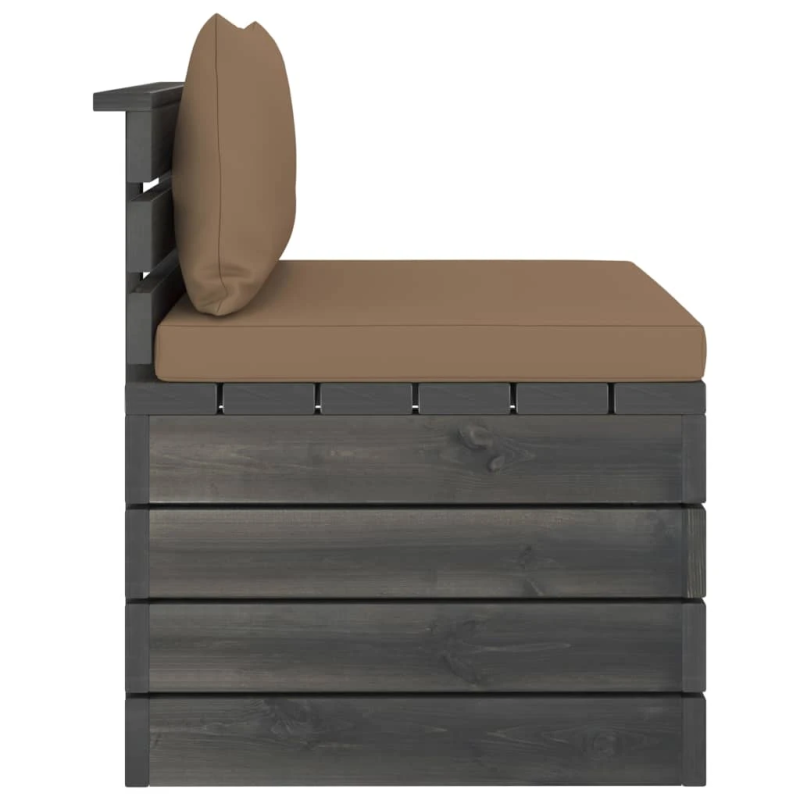 vidaXL 2-daļīgs dārza palešu mēbeļu komplekts ar matračiem, priede