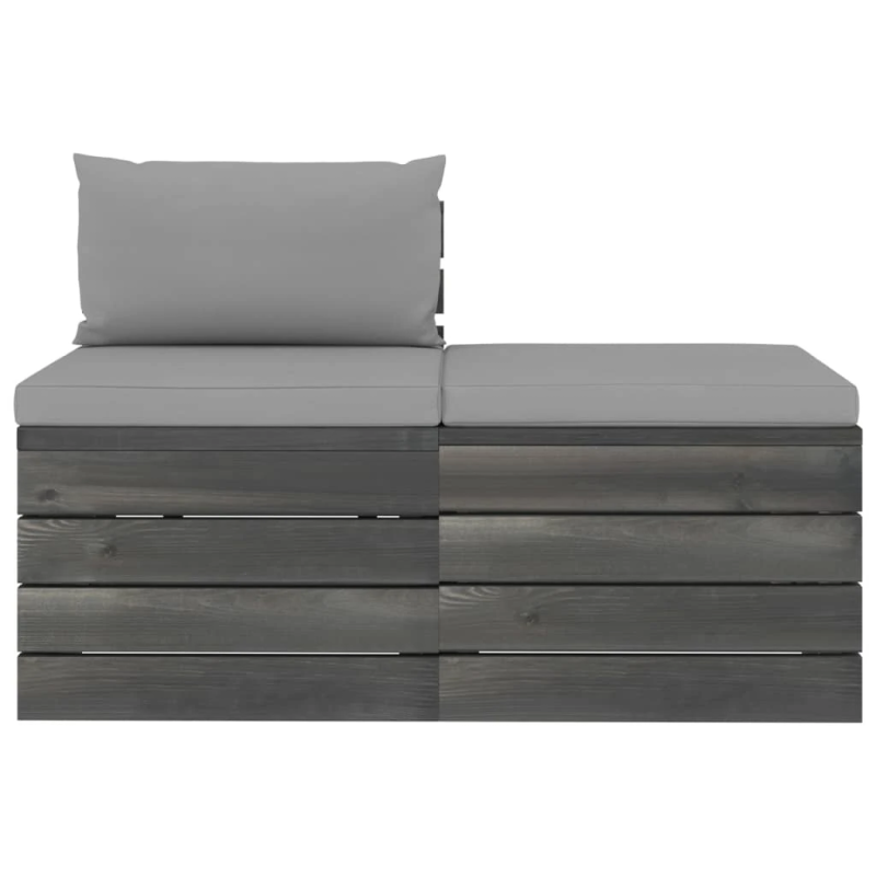 vidaXL 2-daļīgs dārza palešu mēbeļu komplekts ar matračiem, priede