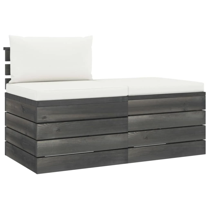 vidaXL 2-daļīgs dārza palešu mēbeļu komplekts ar matračiem, priede