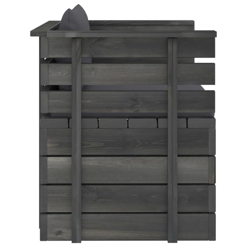 vidaXL dārza atpūtas krēsls ar matračiem, priedes koks