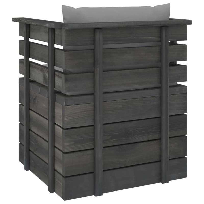 vidaXL dārza atpūtas krēsls ar matračiem, priedes koks