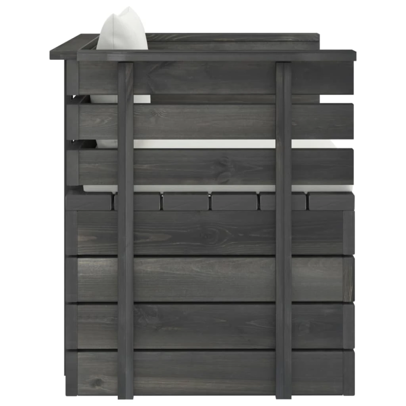 vidaXL dārza atpūtas krēsls ar matračiem, priedes koks