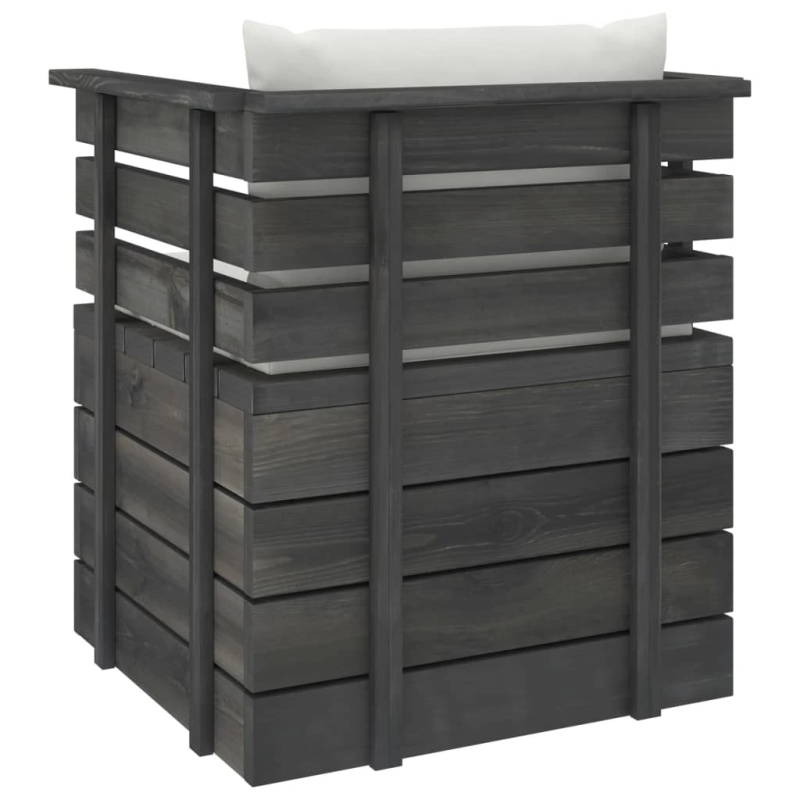 vidaXL dārza atpūtas krēsls ar matračiem, priedes koks