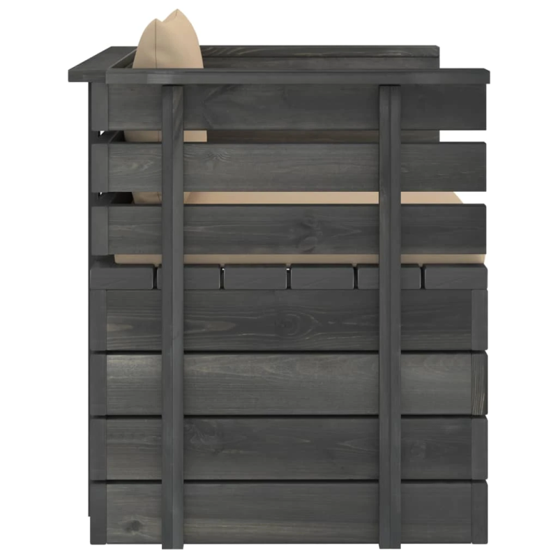 vidaXL dārza atpūtas krēsls ar matračiem, priedes koks