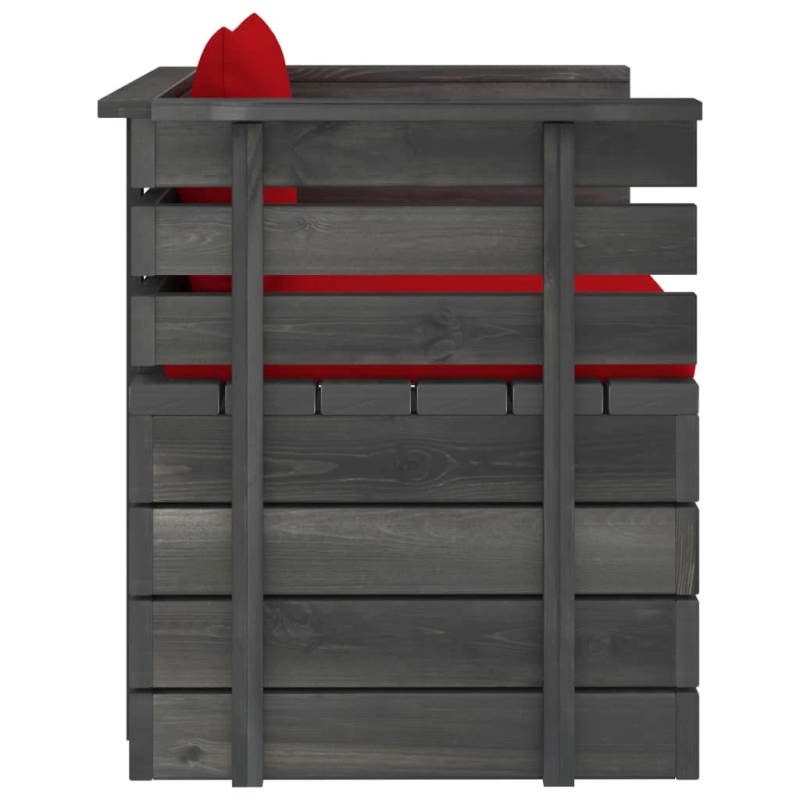 vidaXL dārza atpūtas krēsls ar matračiem, priedes koks