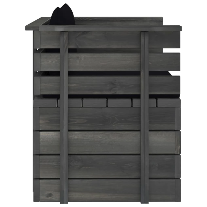 vidaXL dārza atpūtas krēsls ar matračiem, priedes koks