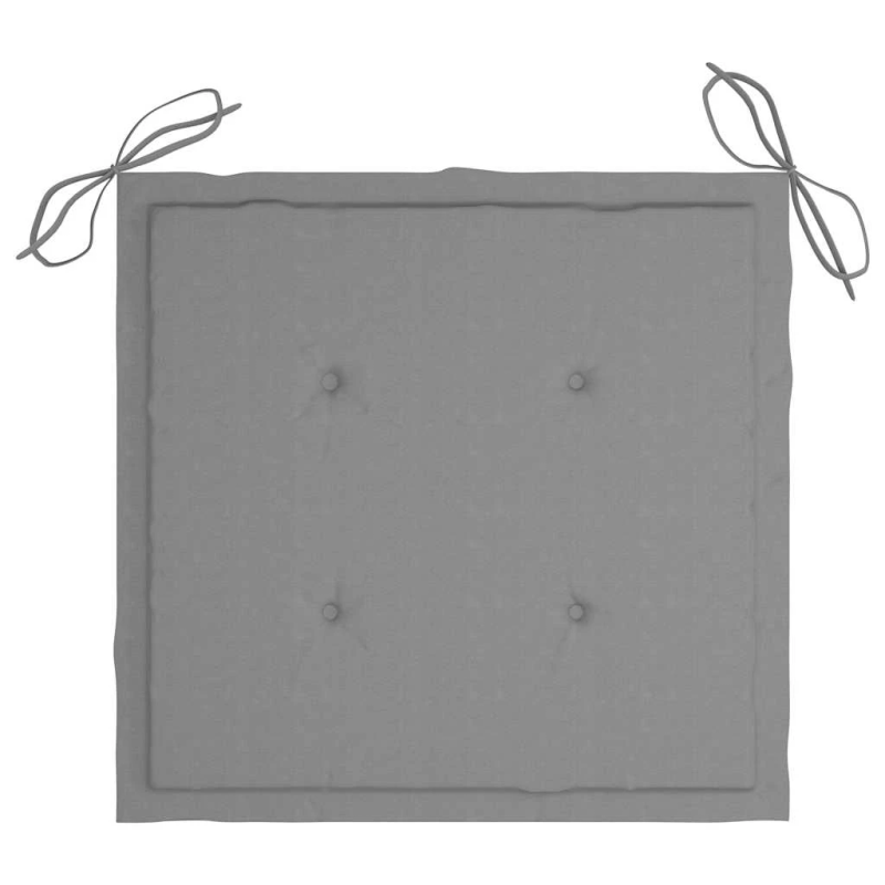 vidaXL dārza krēsli, 2 gab., pelēki matrači, masīvs tīkkoks