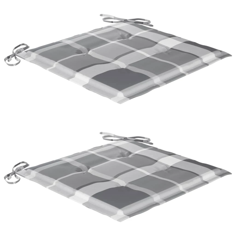 vidaXL dārza krēsli, 2 gab., matrači ar četrstūriem, masīvs tīkkoks