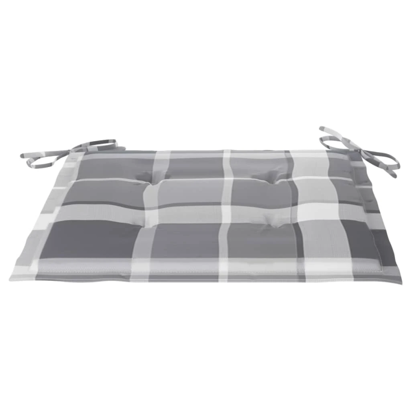 vidaXL dārza krēsli, matrači ar četrstūriem, 3 gab., masīvs tīkkoks