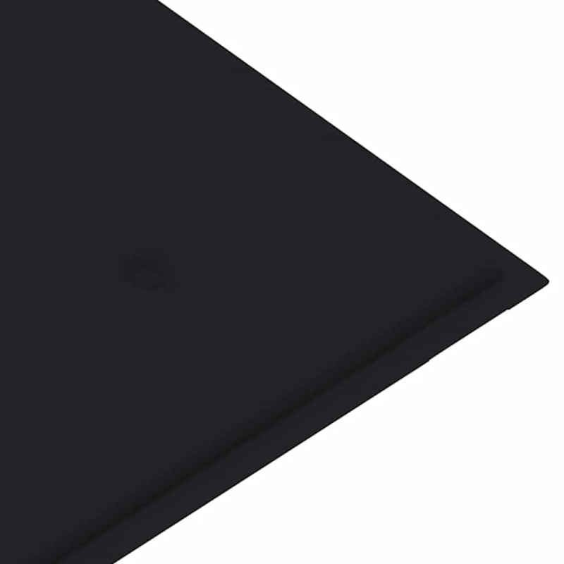 vidaXL dārza sols ar melnu matraci, 112 cm, masīvs tīkkoks