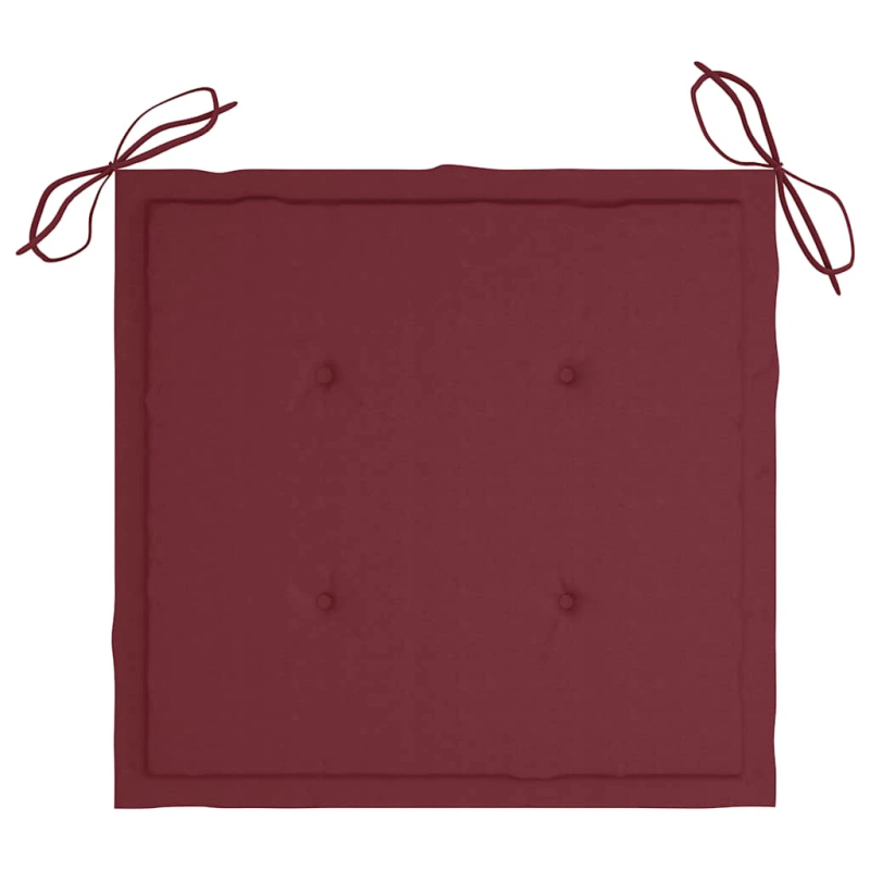 vidaXL šūpuļkrēsls ar vīnsarkanu matraci, masīvs tīkkoks