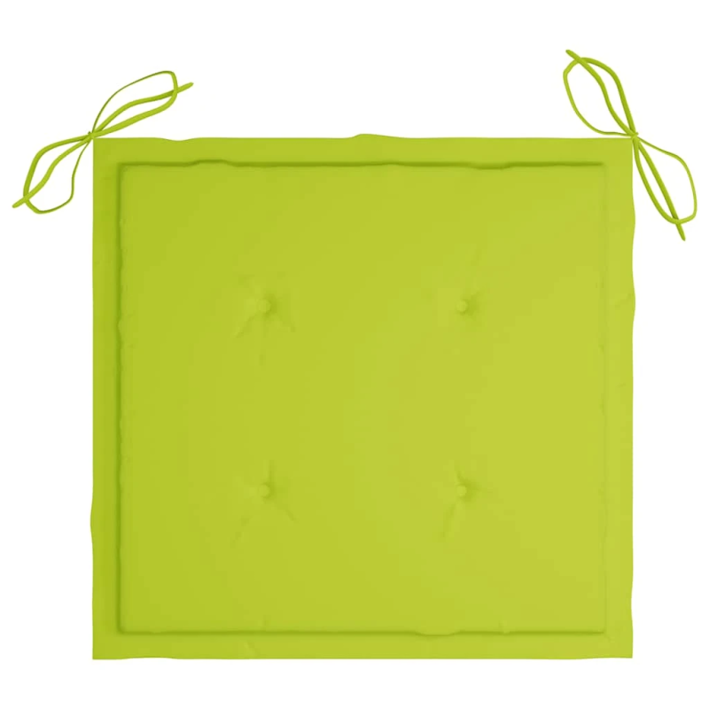 vidaXL šūpuļkrēsls ar spilgti zaļu matraci, masīvs tīkkoks