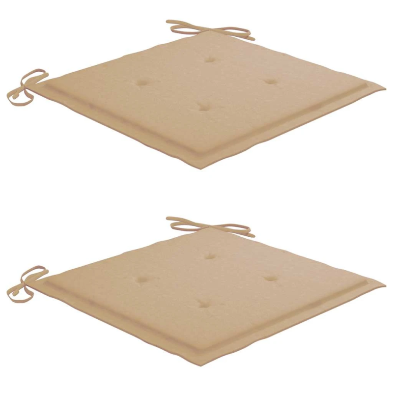 vidaXL dārza krēsli ar matračiem, 2 gab., masīvs tīkkoks