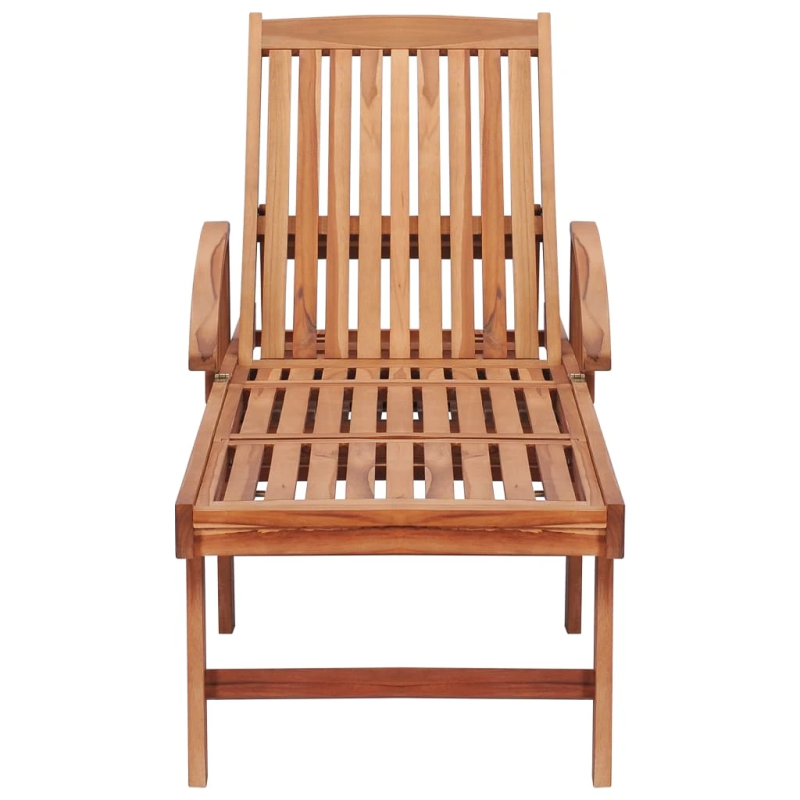 vidaXL sauļošanās zvilnis ar pelēkbrūnu matraci, masīvs tīkkoks