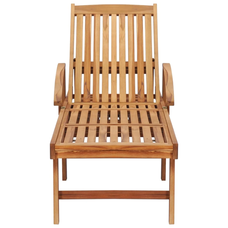 vidaXL sauļošanās zvilnis ar galdiņu un matraci, masīvs tīkkoks