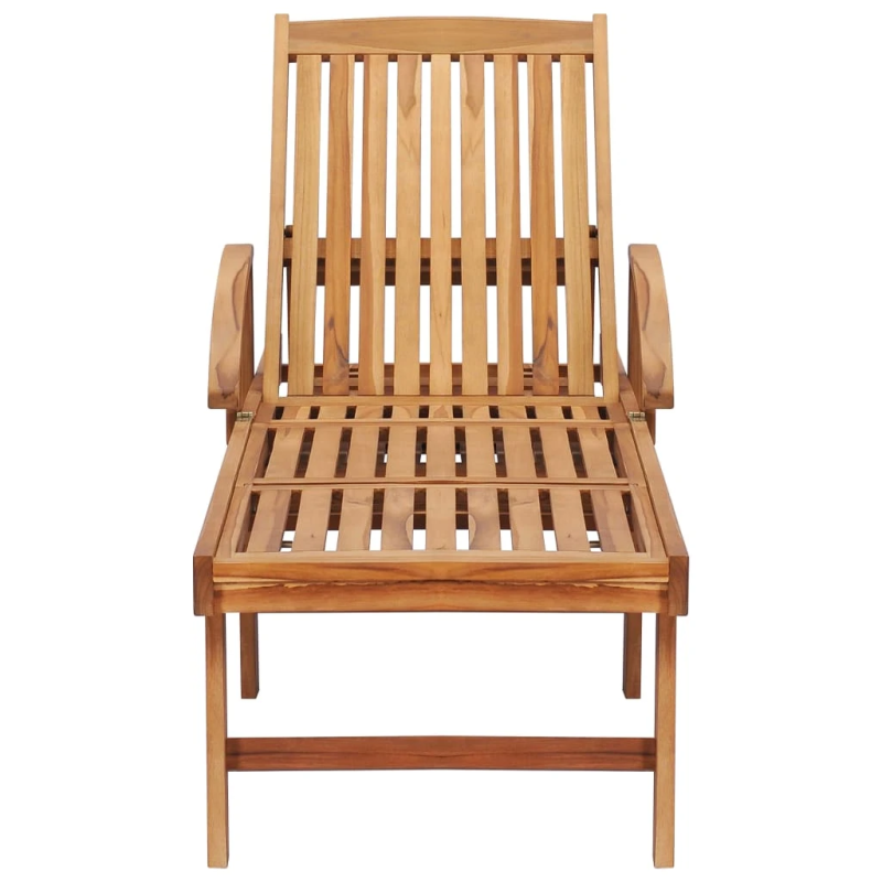 vidaXL sauļošanās zvilnis ar galdiņu un matraci, masīvs tīkkoks