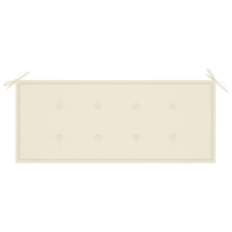 vidaXL dārza sols ar matraci, 128,5 cm, masīvs tīkkoks