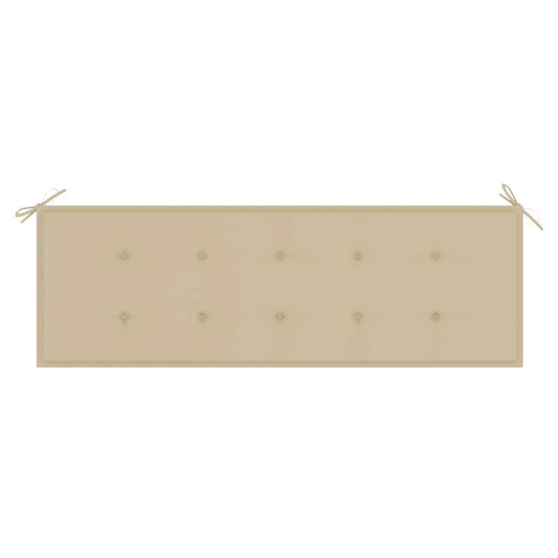 vidaXL dārza sols ar matraci, 159 cm, masīvs tīkkoks