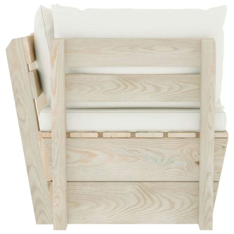 vidaXL dārza palešu stūra dīvāns ar matračiem, impregnēts egles koks