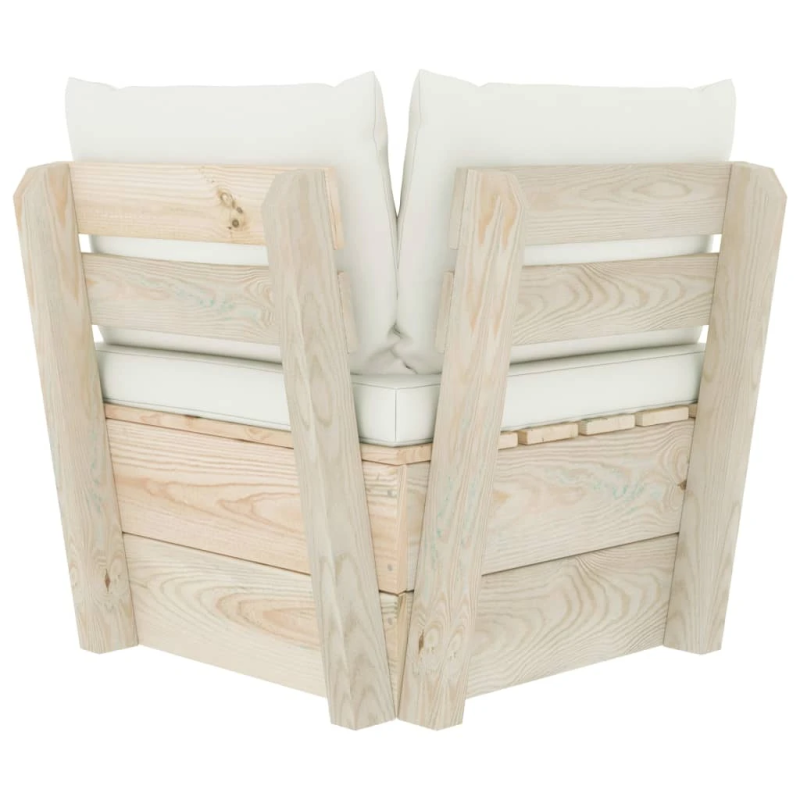 vidaXL dārza palešu stūra dīvāns ar matračiem, impregnēts egles koks