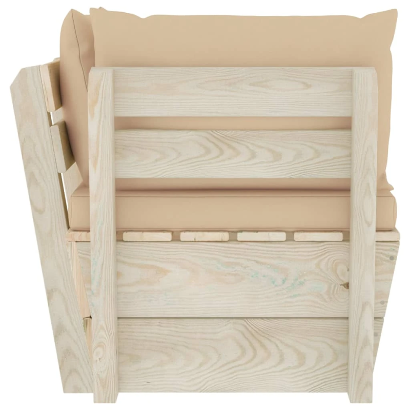 vidaXL dārza palešu stūra dīvāns ar matračiem, impregnēts egles koks