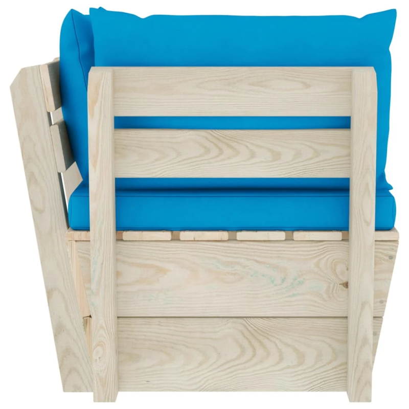 vidaXL dārza palešu stūra dīvāns ar matračiem, impregnēts egles koks