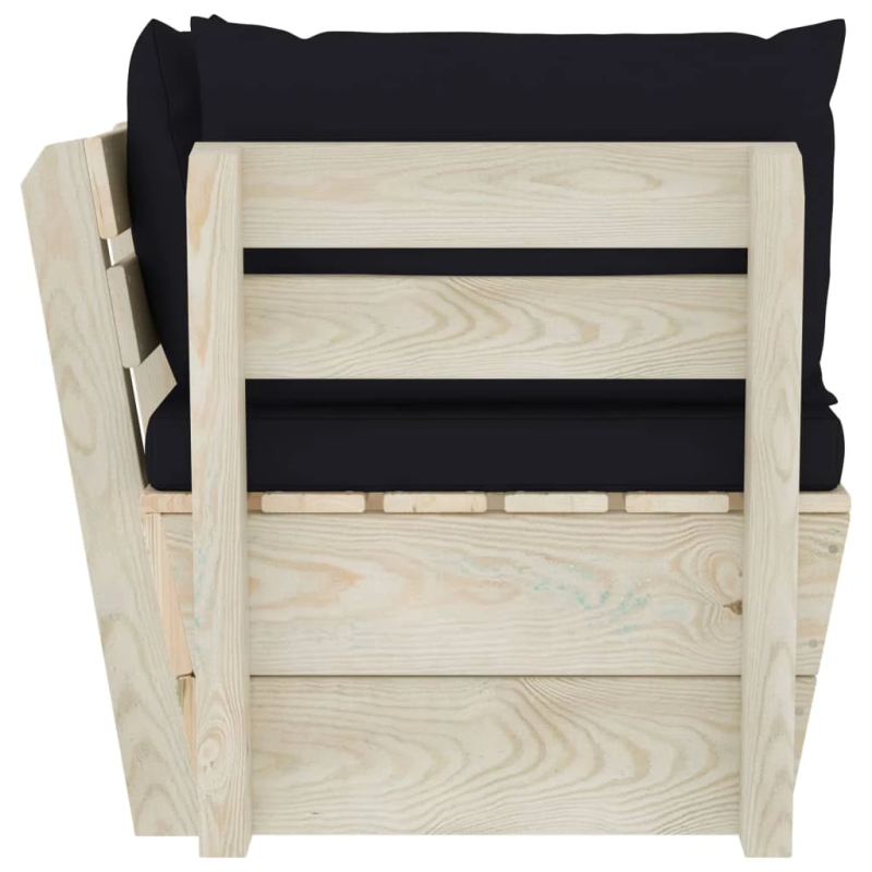 vidaXL dārza palešu stūra dīvāns ar matračiem, impregnēts egles koks